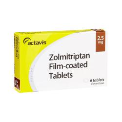 Packung von Zolmitriptan 2,5mg 6 Tabletten