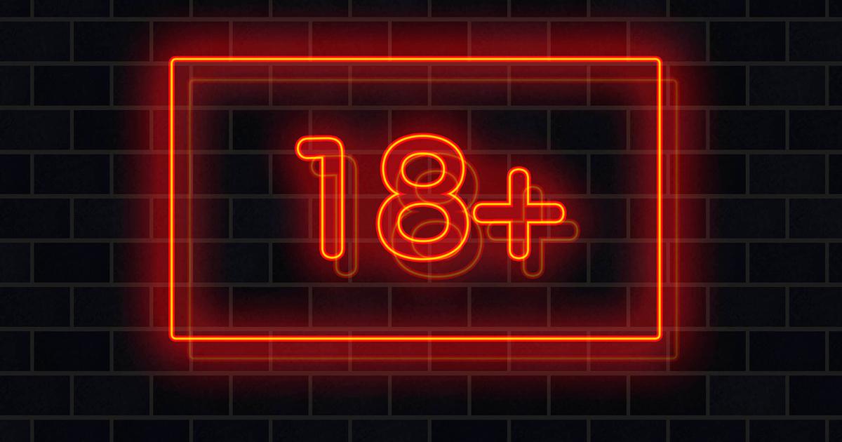 Ein Zeichen für die Altersgrenze ab 18 Jahren