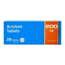 The pack contains 25 tablets of Aciclovir 200mg