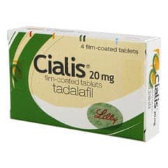 Embalagem Cialis (Tadalafil) 20 mg, 4 comprimidos revestidos por película