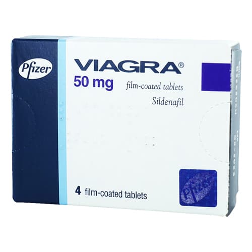 Embalagem Viagra (Sildenafil) 50mg, 4 comprimidos revestidos por película