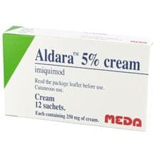 Embalagem Aldara 5% Cream (Imiquimod) 12 saches de 250 mg