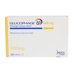 Embalagem Glucophage (Metformina Hydrochloride) 500 mg, 28 comprimidos 