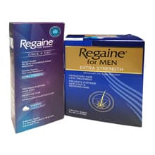 Pacote Embalagem Regaine para mulher (Minoxidil) 1x73 ml (equivalente a 60 g)/Embalagem Regaine para homem (Minoxidil) 3x60 ml