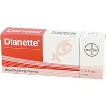 Embalagem Dianette (Cyproterone Acetate 2 mg/Ethinylestradiol 0.035 mg) 3x21 comprimidos