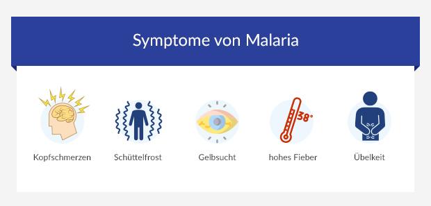 Symptome von Malaria