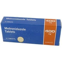 Metronidazol 21 mal 400mg Tabletten Verpackung
