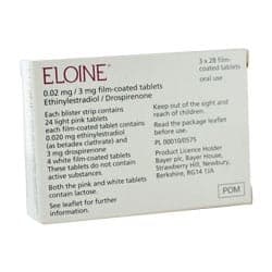 Packung der Antibabypille Eloine Yaz 