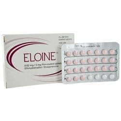 Packung von Eloine mit Blisterpackung