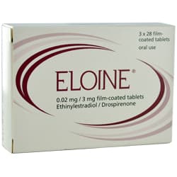 Packung von Eloine 0,02mg/ 3mg 3x28 Filmtabletten 