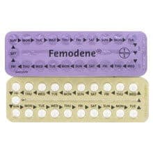 Packung von Femodene Blisterpackung Vorder- und Rückseite