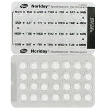 Minipille Noriday Blisterpackung Vorder- und Rückseite