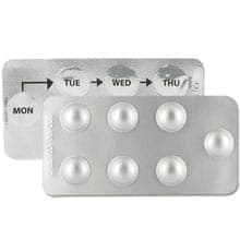 Vorder- und Rückseite der Blisterpackung von Propecia Finasterid 