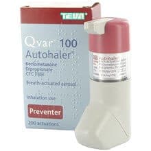 Packung von Qvar 100 Mikrogramm Autohaler und Inhalator 