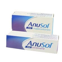 Anusol HC Salbe und Zäpfchen mit Hydrocortison (Cortisol) Verpackungen