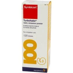 Symbicort Turbohaler mit Budesonid und Formoterolfumarat-Dihydrat 80 Mikrogramm Verpackung