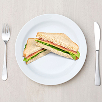 Hvidt brød sandwich