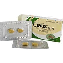 Boks med Cialis® 20 mg tadalafil 4 filmovertrukne tabletter