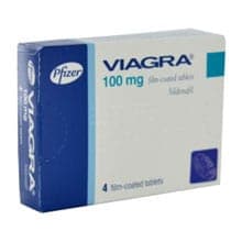 Pakke med 4 filmovertrukket Viagra tabletter af 100 mg Sildenafil fra Pfizer