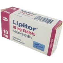 Pakke med 10 mg Lipitor (Atorvastatin) tabletter