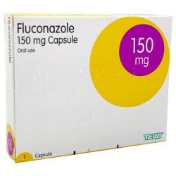 Fluconazol pakke med 1 kapsel som indeholder 150 mg fluconazol fra Teva