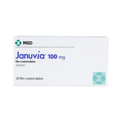 Pakke med 100mg Januvia tabletter
