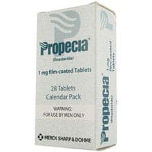 Pakke med 28 Propecia filmovertrukne tabletter 1mg Finastrid fra MSD