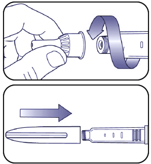 Diagram showing remove the needle