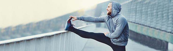 Man stretching after exercise