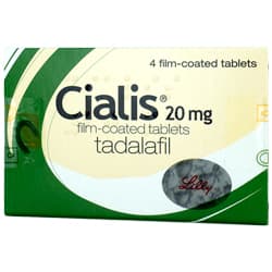 Box of Cialis® 20mg tadalafil 4 film-coated tablets