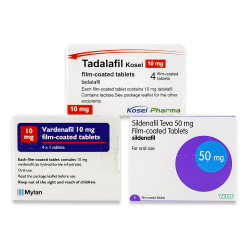 The ED Trial pack contains 4 tablets each of Sildenafil 50mg, Tadalafil 10mg, and Vardenafil 10mg