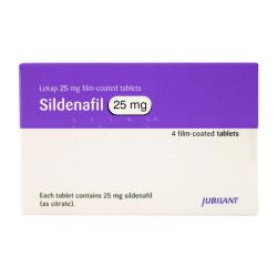 Package contains 4 Sildenafil Lekap 25mg film-coated tablets