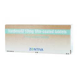 Box of 4 Vardenafil Zentiva 10mg film-coated tablets