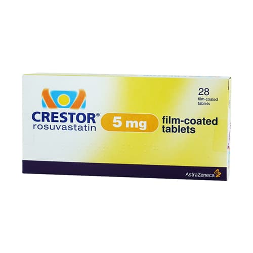 Pack of 28 Crestor 5mg rosuvastatin film-coated tablets