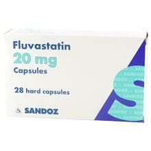Pack of 28 Fluvastatin 20mg hard capsules