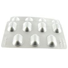Front view of Lescol capsules blister pack