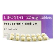 Box of Lipostat 20mg tablets with blister pack
