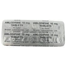 Front and rear view of Amlodipine 5mg tablets blister packs