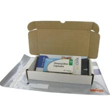 Box of Doxycycline tablets and patient leaflet