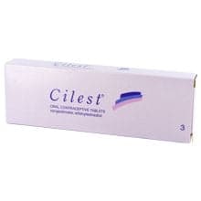 The package contains 63 of Cilest®, an oral contraceptive that contains norgestimate and ethinylestradiol