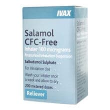 Pack of 1 Salamol CFC-Free Inhaler of 100 micrograms pressurised inhalation suspension