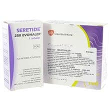 Pack of Seretide® 250 Evohaler® and Seretide® 100 Accuhaler