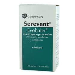 Box containing Serevent Evohaler