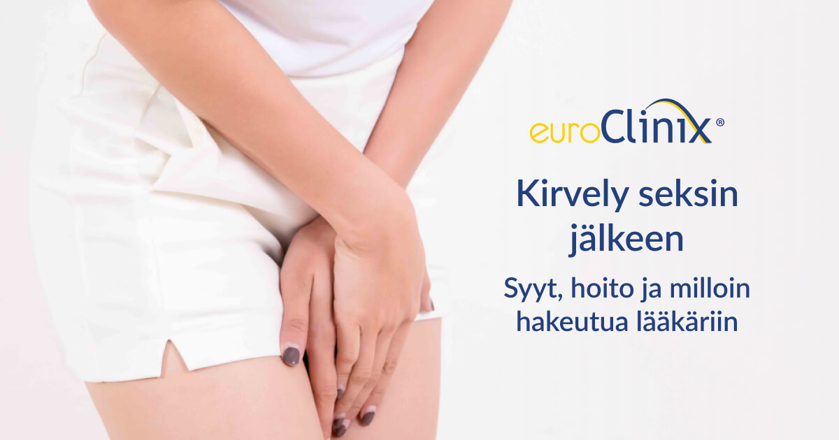 Kuva naisesta, joka pitelee kättään alapäänsä edessä