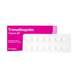Trimetopriimi (Trimethoprim) tabletit 28 kpl tuotepakkaus ja läpipainopakkaus