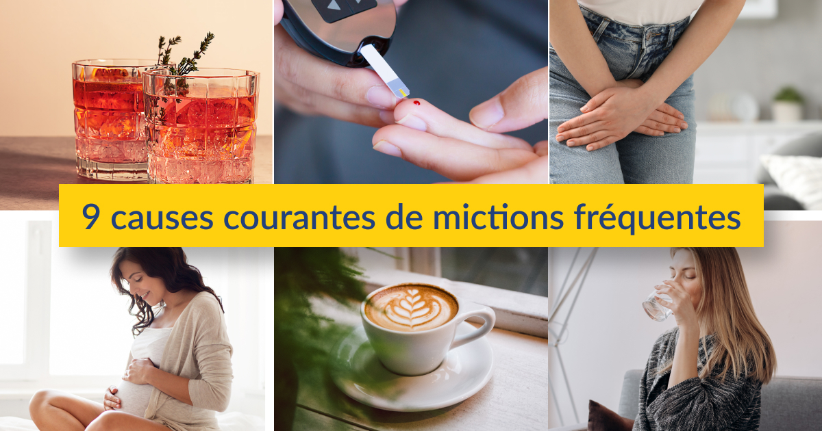 Collage de facteurs influençant la fréquence des mictions