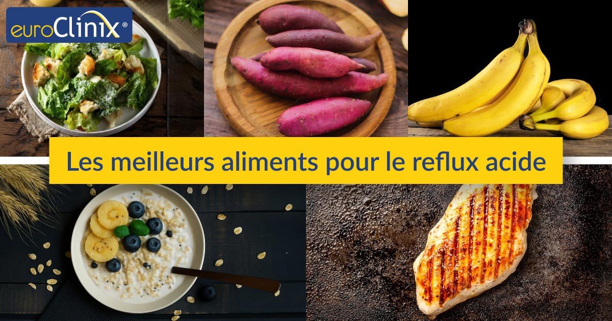 Collage des meilleurs aliments pour le reflux acide