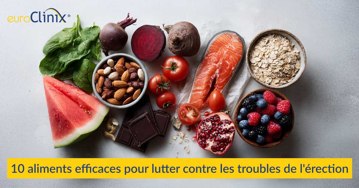 Collage d'aliments qui aident à la dysfonction érectile