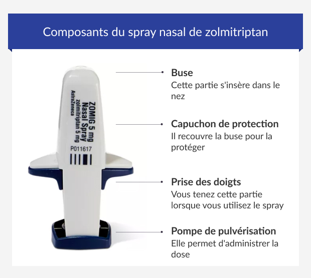 Composants du spray nasal de zolmitriptan
