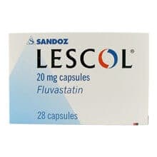 Boite de Lescol 40 mg fluvastatin 28 gélules